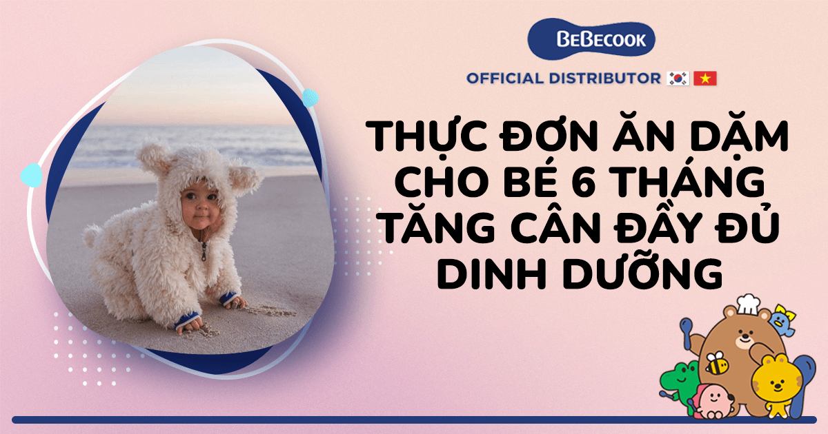 Thực đơn ăn dặm cho bé 6 tháng tăng cân đầy đủ dinh dưỡng BeBecook