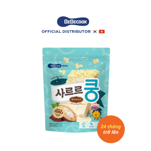 Bánh bỏng lợi khuẩn ăn dặm cho bé BeBecook vị chocolate trắng hữu cơ gói 23g